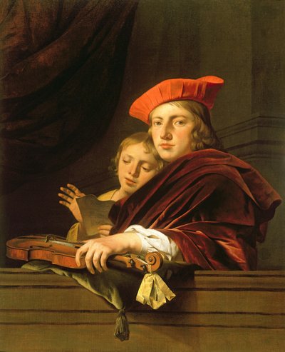 Twee Muzikanten door Cesar Boetius van Everdingen
